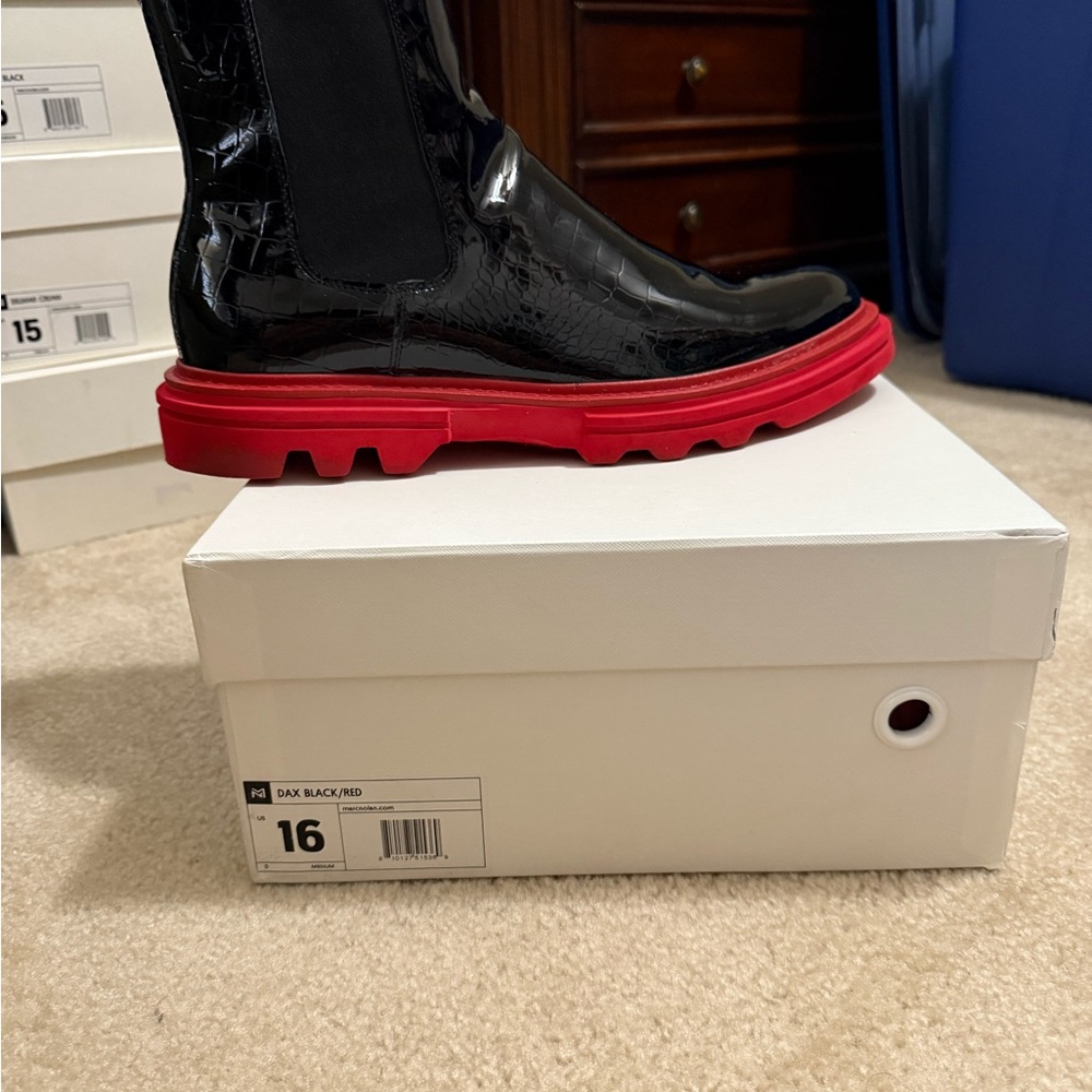 Sleek Black and Red Men's Boots